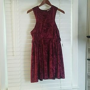 Maroon velvet tank dress - Never Worn